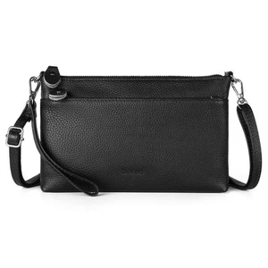 Leather Wristlet Wallets for Women, RFID Blocking Small Black Crossbody Bags,... - Picture 1 of 7