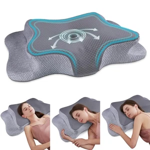Cervical Neck Pillow for Pain Relief Sleeping, Contour Memory Foam Pillows, E... - Picture 1 of 7