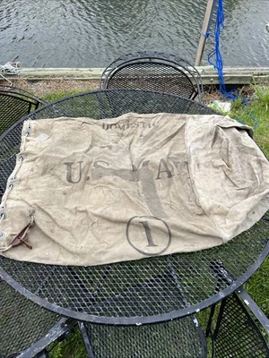 Vintage 1950 Large HEAVY DUTY US Mail Carrier #1 BAG CANVAS USPS Duffle 36 X 30” - Image 1 of 4
