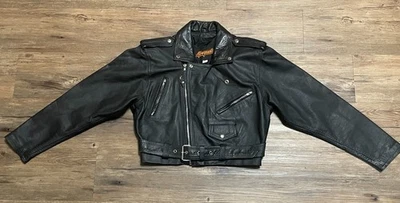 Renegade Black Leather Motorcycle Jacket Cropped size 8 - Image 1 of 4