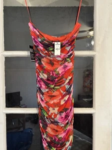 EXPRESS FLORAL STRAPLESS BODY HUGGING DRESS NWT - Picture 1 of 5