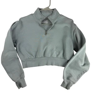 Aritzia TNA Acogedor AF Crop 1/4 Cremallera Vellón - Verde Como Nuevo XS - Imagen 1 de 7