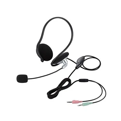 Elecom headset microphone both ears neck band 1.8m HS-NB05SV - Image 1 of 2