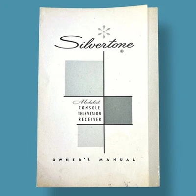 Consola medallista de tono plateado moderna de mediados de siglo receptor de televisión manual del propietario Foto 1 de 4