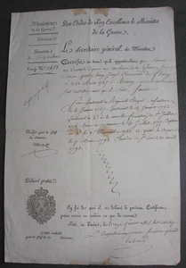 Etats de service de M. Corvisard de Fleury Chevalier de St Louis. Tabarié. 1816 - Picture 1 of 1