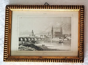 Auflösung:Nachlass-Alter Stahlstich Dresden SAXE/Lemaitre,dir exit  im Rahmen - Bild 1 von 7