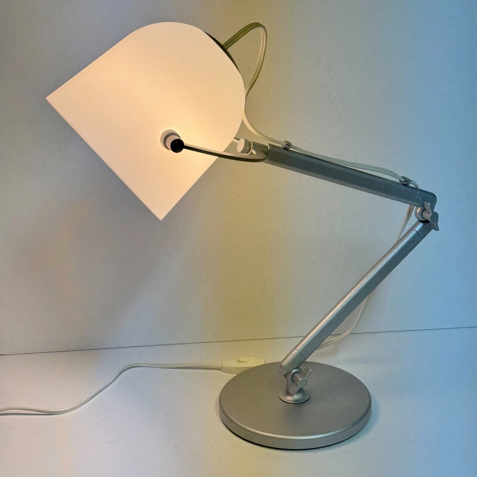 Vintage IKEA Svirvel Desk Task Lamp 80s Style Discontinued Y2K 2002 White Silver - Image 1 of 4