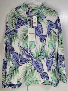 Tommy Bahama Small Island Zone Cowl Neck Pullover Blue Green NWT UPF Wicking - Picture 1 of 9
