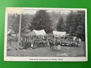Dedicating Monument at Tenino, WA Postcard ~ Ezra Meeker, Oregon Trail C - Picture 1 of 2