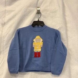 Nantucket Kids Sea Captain Boys Sweater Blue Long Sleeve Pullover Cotton 5 New - Picture 1 of 4