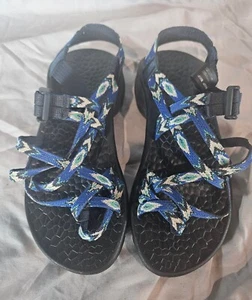 Sandalias para mujer Chaco Z1 clásicas azules tribal multicolores con tiras - talla 6 - Imagen 1 de 10