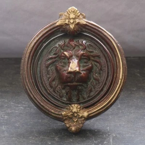 Late 19th Century, Brass Lion Head Door Knocker, superb patination, ready to fit - Picture 1 of 14