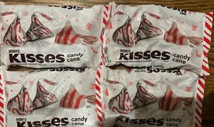 Lot of 4 Hershey's Kisses ~ Candy Cane White Chocolate Candy 9 oz, Exp  11/2025 - Picture 1 of 2