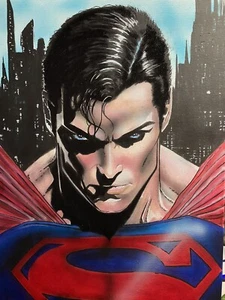 SUPERMAN 18x24 hand painted Oil On canvas By Arsenio Echevarria - Picture 1 of 4