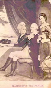 Antikes CDV Druck Foto Washington und Familie - Bild 1 von 4