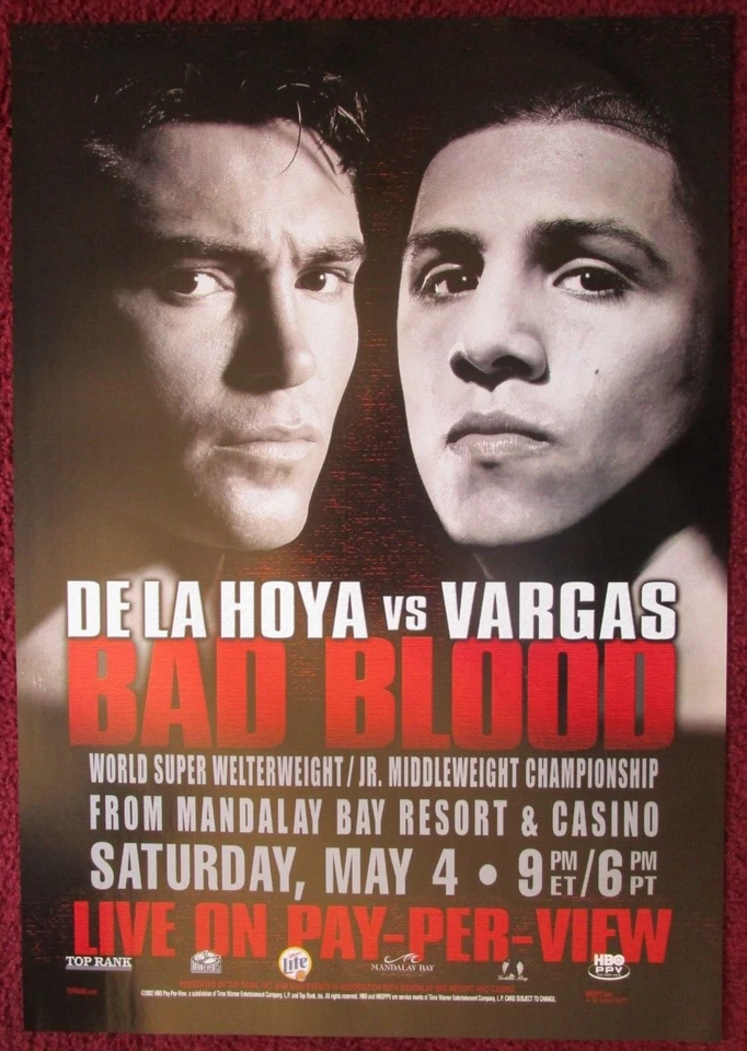 Vintage Boxing Fight Poster ~ OSCAR De La Hoya vs FERNANDO VARGAS 15" x 22" - Image 1 of 1