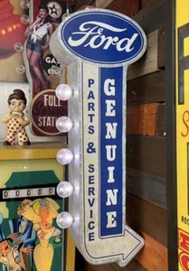 Ford Vintage Style Rustic Metal LED Marquee Sign for Garage Shop Bar Man Cave - Picture 1 of 7