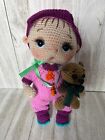 Handmade Crochet Toy Doll 9" For Kids Unique Christmas Gift