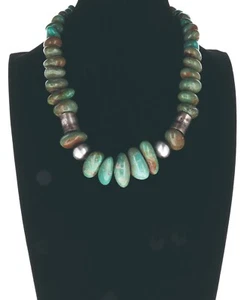 Collana Campitos pepita turchese e perle in argento sterling di Daniel Coriz - Foto 1 di 3