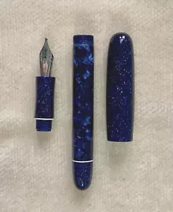 NICE Custom Fountain Pen, 1.1 Stub JoWo Steel Nib, Vtg. Celluloid + DiamondCast - Picture 1 of 10