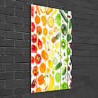 Wandbild Kunst-Druck auf Hart-Glas hochkant 50x100 Obst und Gemse