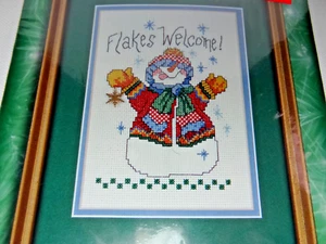 Cross Stitch Bucilla Expressions 84241 Snowman Flakes Welcome 5” X 7” 2000 - Picture 1 of 6