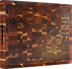 Wooden Chopping Board, End Grain Cutting Boards with Juice Groove & Handle, 40 * - Picture 1 of 7
