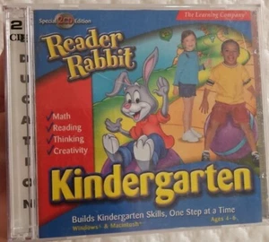 READER RABBIT Kindergarten CD-Rom 2 CDs Ages 1-4 PC & Mac 2002 learning OOP - Picture 1 of 4
