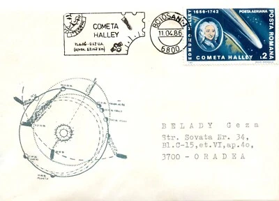 BB002 Romania Halley comet FDC 1986 - Image 1 of 2