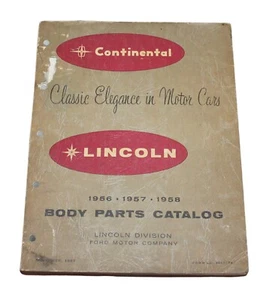 Lista completa de piezas de carrocería Lincoln Continental 1956-58 originales vintage - Imagen 1 de 3
