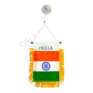 India Flag Mini Banner / Double Sided Mini India Car Window Flag - Picture 1 of 1