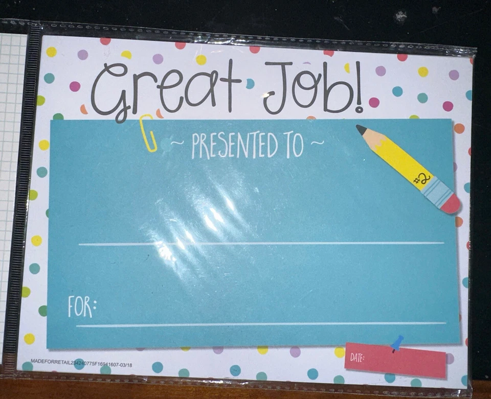 Great Job Rewards  Certificates Paper 24 Count 8"x6" - Image 1 of 1