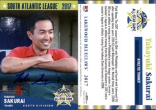 Takayuki Sakurai Signed 2017 Grandstand South Atlantic League All Stars  Card