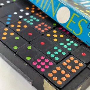 Whitman Double-Nine Color Dot Dominoes Original Box Vintage 1970s - Picture 1 of 5