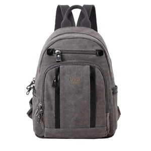 TROOP London grey classic canvas small backpack rucksack bag womens satchel tote - Picture 1 of 6