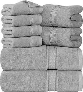 8-Piece Premium Towel Set, 2 Bath Towels, 2 Hand Towels, and 4 Wash Cloths - Picture 1 of 10