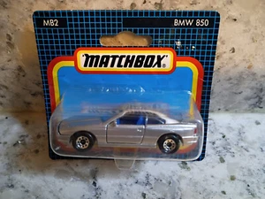 1993 MB2 BMW 850 Gray Matchbox Rare Vintage On Short Card  - Picture 1 of 5