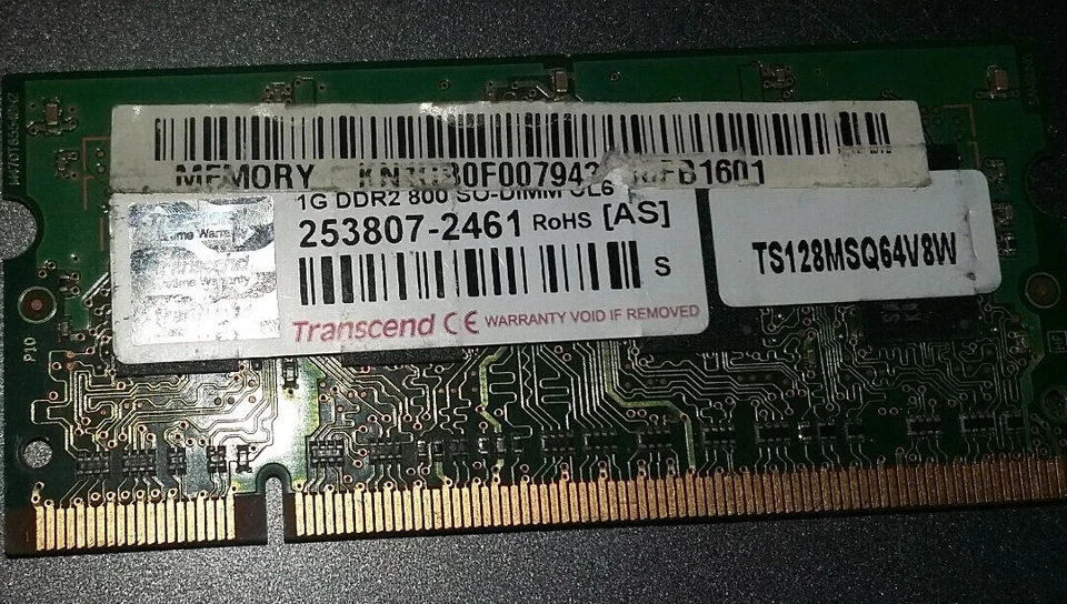 1GB DDR2 RAM PC2-6400S Laptop Memory Arbeitsspeicher Notebook TS128MSQ64V8W - Bild 1 von 1