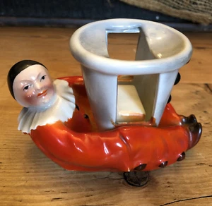 Vintage Royal Bayreuth Porcelain Red Clown Match book box Holder rare piece blue - Picture 1 of 9