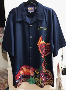 SANTANA Carlos Dragonfly Button Shirt 2XL Supernatural Grateful Dead Vintage - Picture 1 of 6