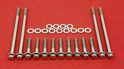 2007-2016 HARLEY TOURING PRIMARY COVER POLISHED ARP 12PT STAINLESS BOLTS KIT SET - Image 1 of 3
