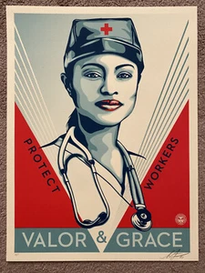 Valor & Grace Nurse Print by Shepard Fairey signed and numbered - Picture 1 of 4