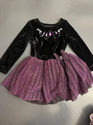 Vestido Nannette 3T negro de terciopelo y púrpura  Foto 1 de 4