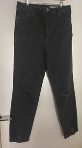 ASOS New Black Skinny Ripped Torn Knee Jeans W36 L36 Tall Women’s Ladies - Picture 1 of 4