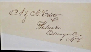 ANDREW Z McCARTY (Dec'd 1879) U.S. CONGRESSMAN NEW YORK (1855-57) SIGNED CUT COA - Bild 1 von 2