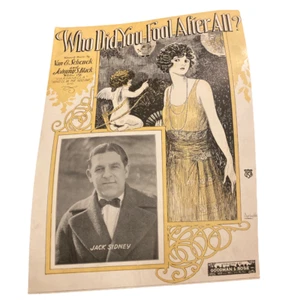 Who Did You Fool After All Vintage Sheet Music 1922 Van and Schenck 1920s Piano - Picture 1 of 8