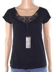 Benetton Women's Black T-Shirt S Small 100% Cotton Short Sleeve Casual Basic ... - Picture 1 of 8