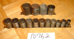 SNAP-ON TOOLS 15 PIECE 1/2 DRIVE SAE. SHORT SOCKET SET 7/16-1-1/4 1944 DATE CODE - Picture 1 of 11