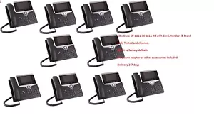 LOT of 10 Cisco CP-8811 CP-8811-K9 IP Office Phone w/ Cord, Handset & Stand - Picture 1 of 1