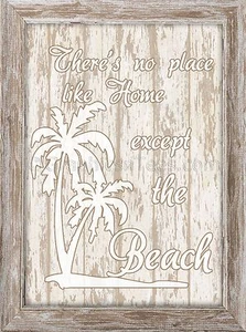 Verano Surf Beach Cita Estampado A4, sin lugar como el hogar - efecto madera - Imagen 1 de 2